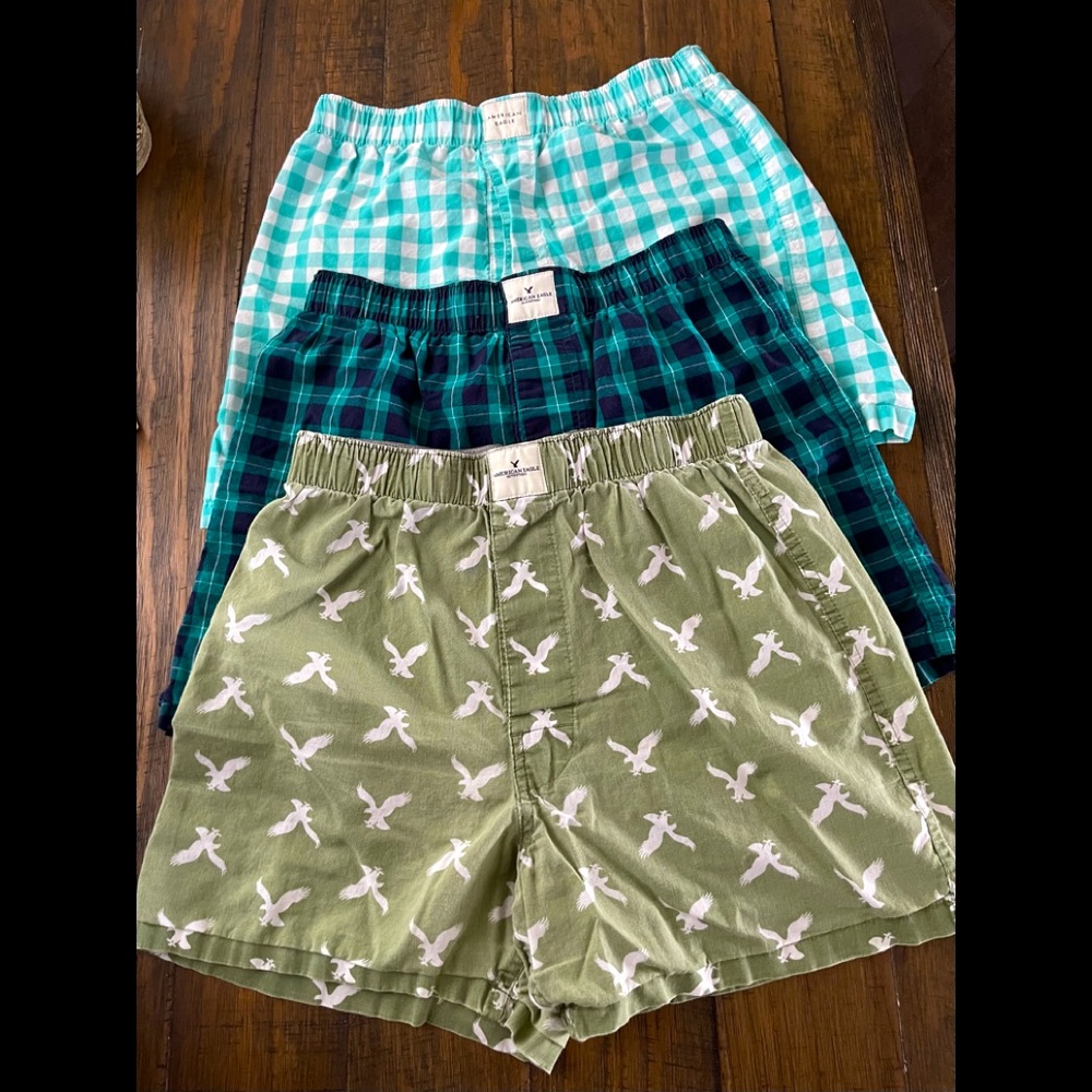 3 pair American Eagle 🦅 boxer shorts sz XS
